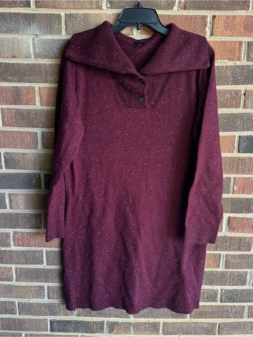 Talbots Burgundy Speckled Knit Sweater